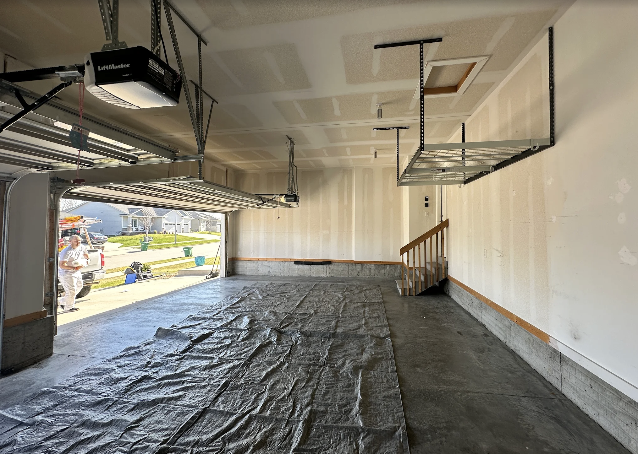 Before garage painting project in Ankeny Iowa by Green Oaks Painting