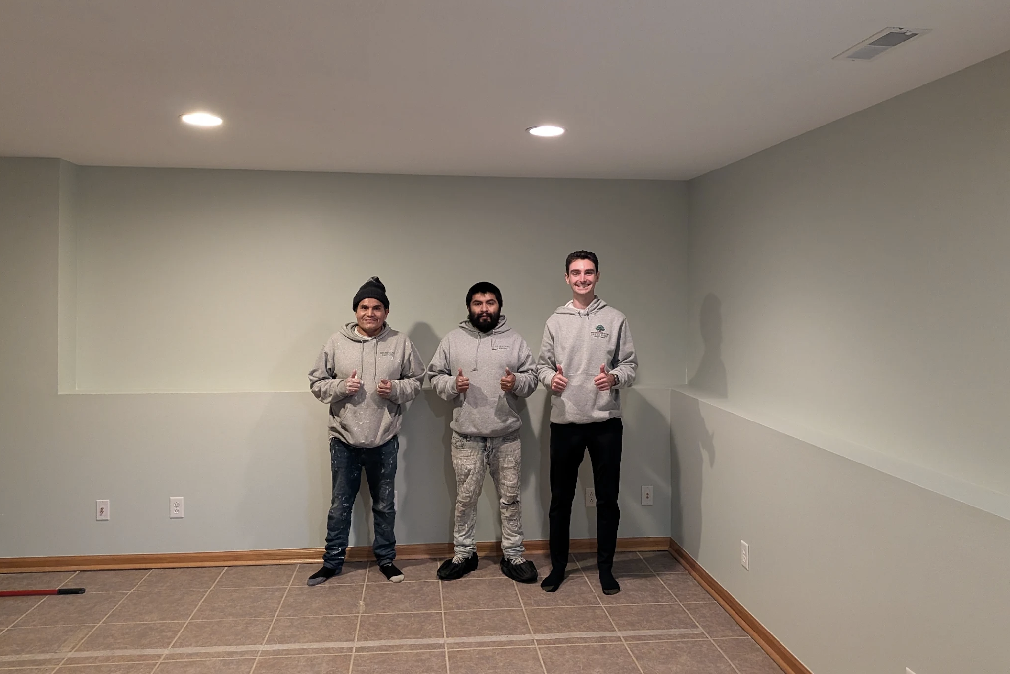 Finished basement interior painting project in Ankeny Iowa
